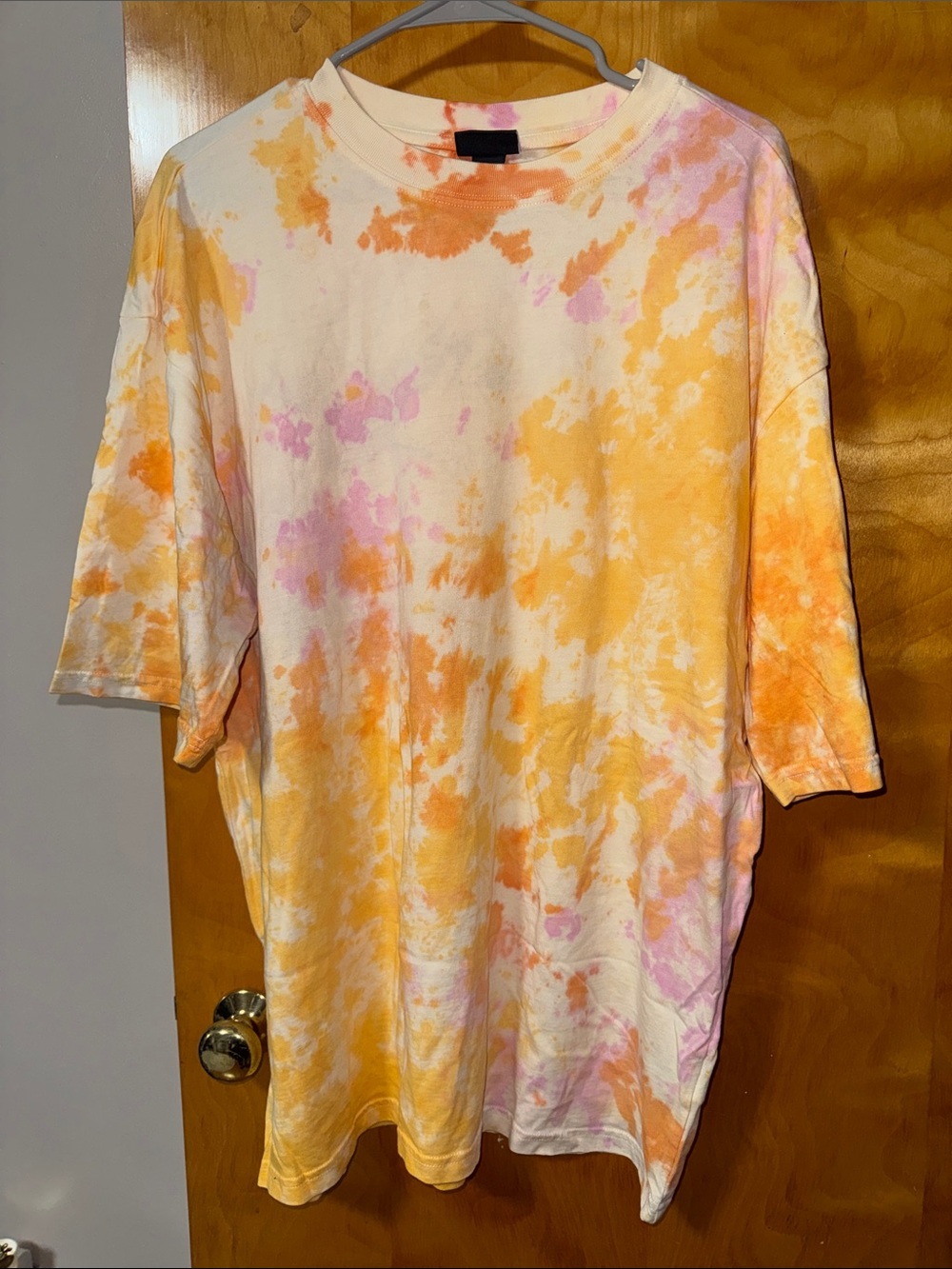 H&M Oversized Tie-Dye Tee in Orange, Pink & Yellow